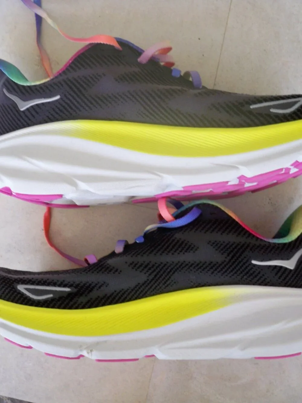 HOKA HOKAS WOMENS SIZE 8B LIKE NEW RAINBOW BLACK - Picture 6 of 13